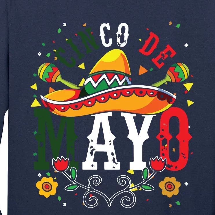 Maracas Mexican Fiesta Mexico Party Sombrero Cinco De Mayo Tall Long Sleeve T-Shirt