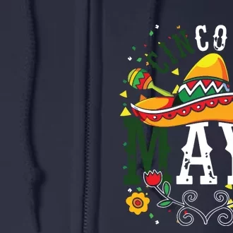 Maracas Mexican Fiesta Mexico Party Sombrero Cinco De Mayo Full Zip Hoodie