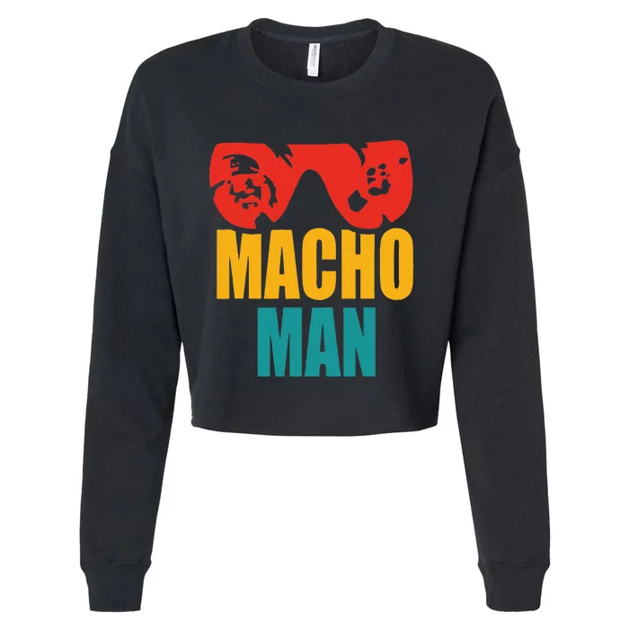 M.A.C.H.O Man Funny Vintage Cropped Pullover Crew