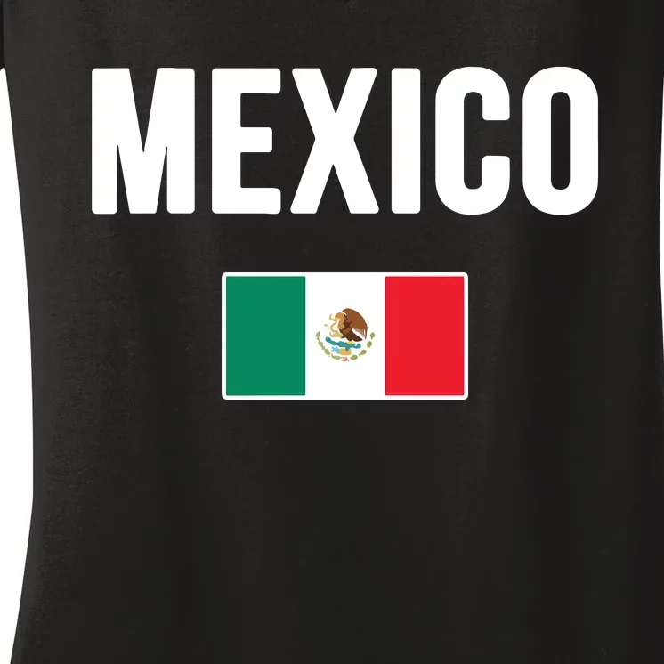 Mexico Mexican Flag Women's V-Neck T-Shirt