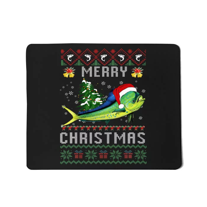 Mahi Mahi Fish Lover Xmas Tree Santa Mahi Mahi Christmas Mousepad