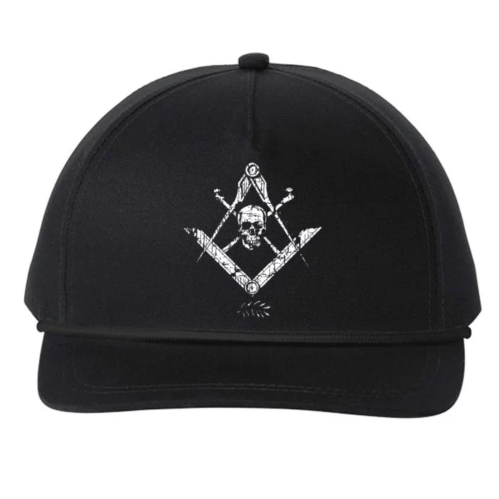 Memento Mori Freemason Skull And Bones Masonic Snapback Five-Panel Rope Hat