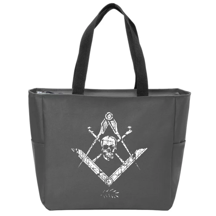 Memento Mori Freemason Skull And Bones Masonic Zip Tote Bag