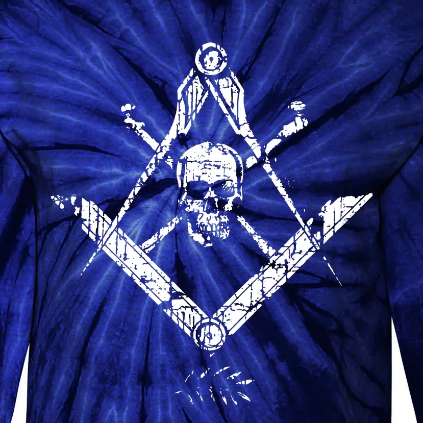 Memento Mori Freemason Skull And Bones Masonic Tie-Dye Long Sleeve Shirt