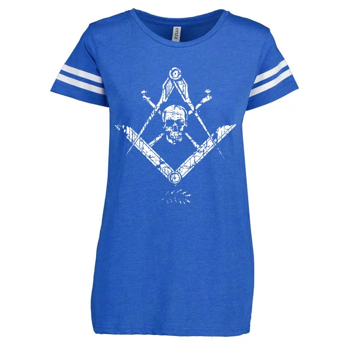 Memento Mori Freemason Skull And Bones Masonic Enza Ladies Jersey Football T-Shirt