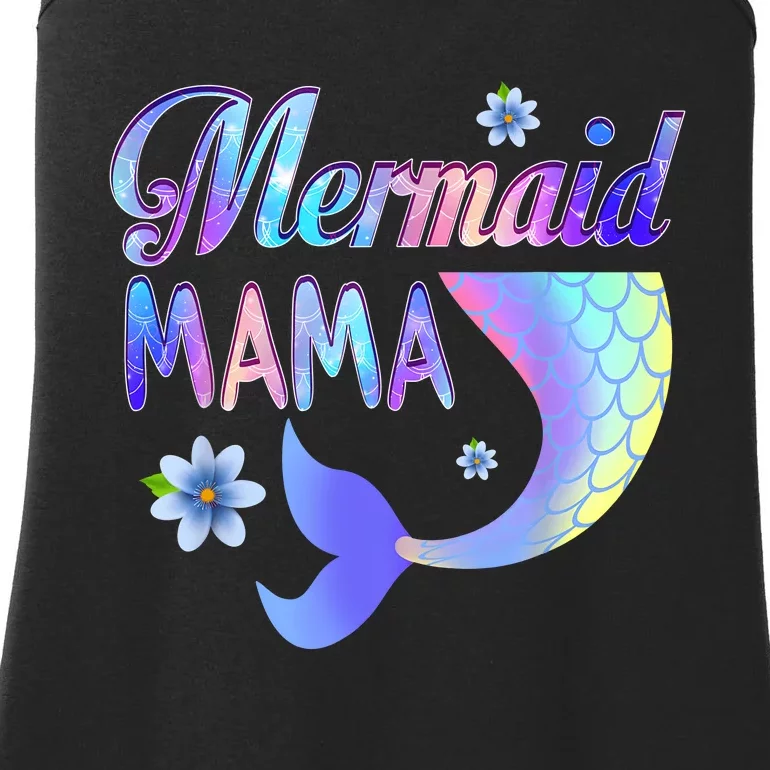 Mermaid Mama Funny Mermaid Mom Matching Party Ladies Essential Tank