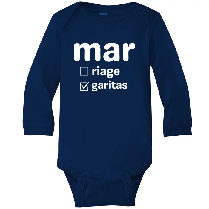 Marriage Margaritas Funny Baby Long Sleeve Bodysuit