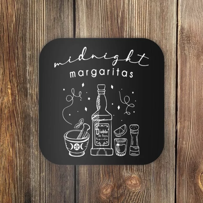 Midnight Margaritas Funny Halloween Witches Coaster