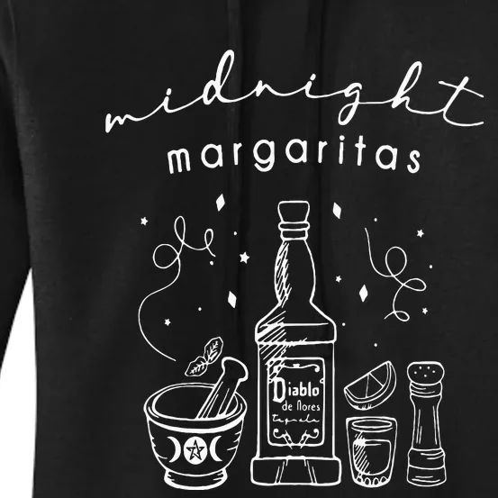 Midnight Margaritas Funny Halloween Witches Women's Pullover Hoodie