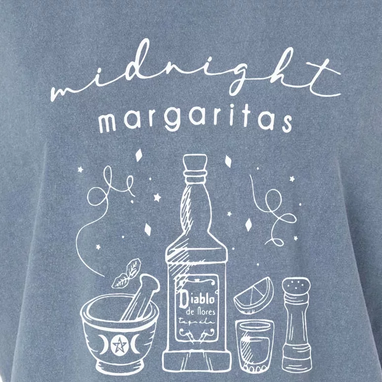 Midnight Margaritas Funny Halloween Witches Garment-Dyed Women's Muscle Tee