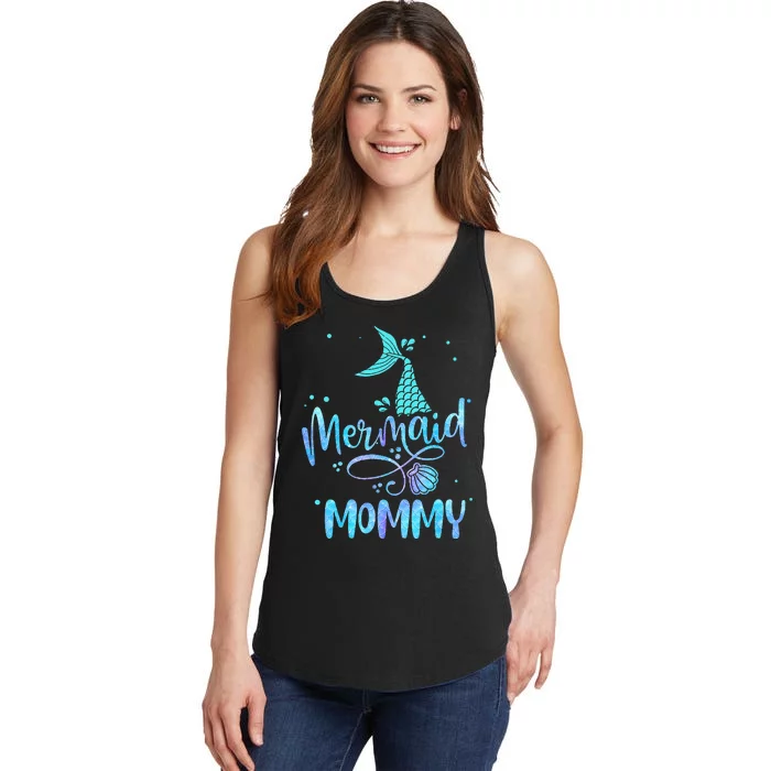 Mermaid Mommy Funny Family Matching Party Squad Ladies Essential Tank