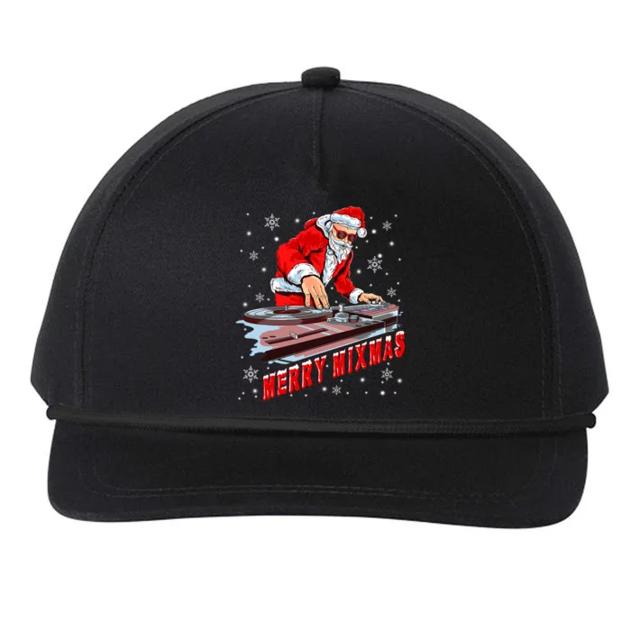 Merry Mixmas Funny Dj Musician Santa Claus Christmas Snapback Five-Panel Rope Hat