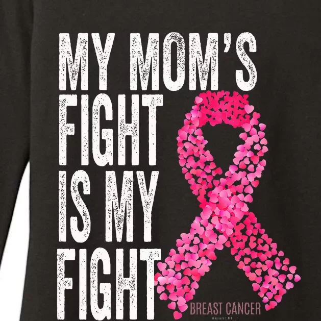 My Moms Fight Is My Fight Breast Cancer Awareness Gifts Womens CVC Long Sleeve Shirt