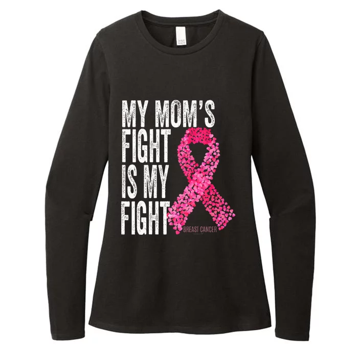 My Moms Fight Is My Fight Breast Cancer Awareness Gifts Womens CVC Long Sleeve Shirt