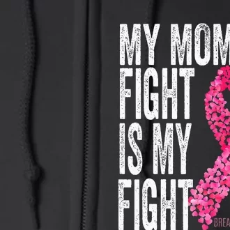 My Moms Fight Is My Fight Breast Cancer Awareness Gifts Full Zip Hoodie