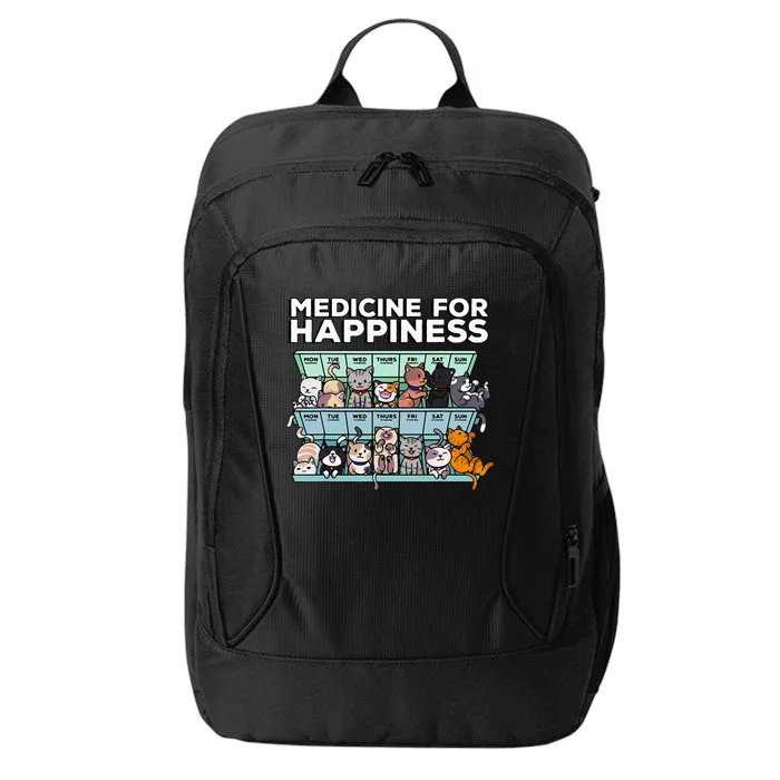 My Medicine For Happiness Called Cats every day City Backpack