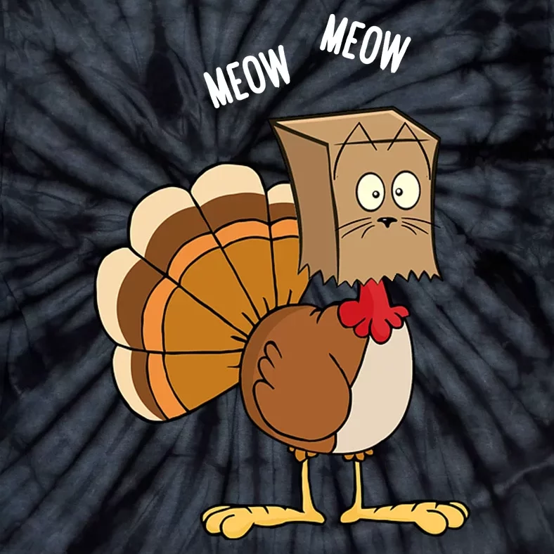 Meow Meow Funny Turkey Thanksgiving Tie-Dye T-Shirt