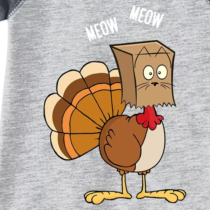 Meow Meow Funny Turkey Thanksgiving Infant Baby Jersey Bodysuit