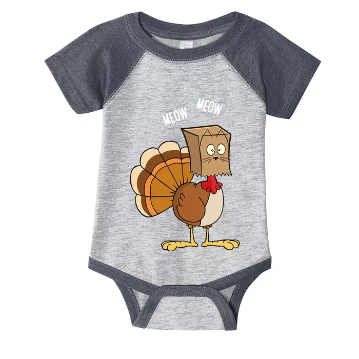 Meow Meow Funny Turkey Thanksgiving Infant Baby Jersey Bodysuit