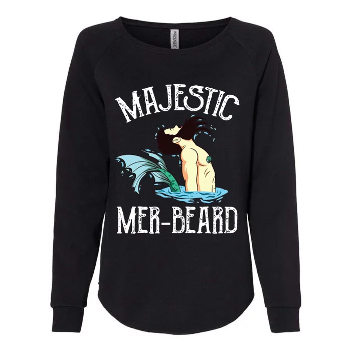 Majestic Merbeard Funny Merman Manly Merman Womens California Wash Sweatshirt