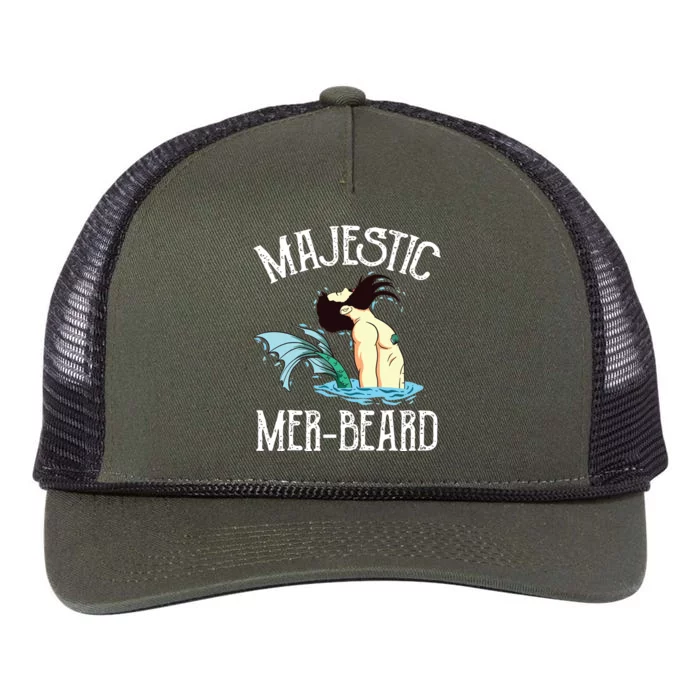 Majestic Merbeard Funny Merman Manly Merman Retro Rope Trucker Hat Cap