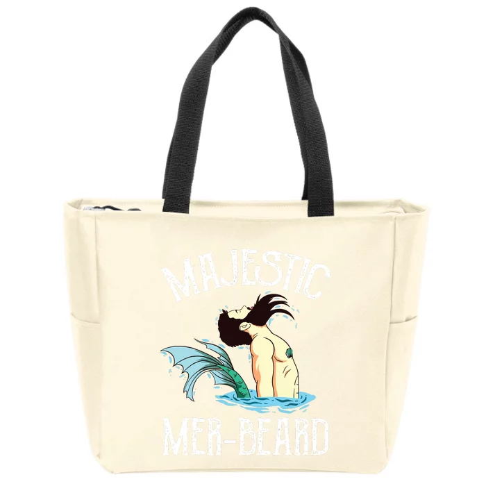 Majestic Merbeard Funny Merman Manly Merman Zip Tote Bag