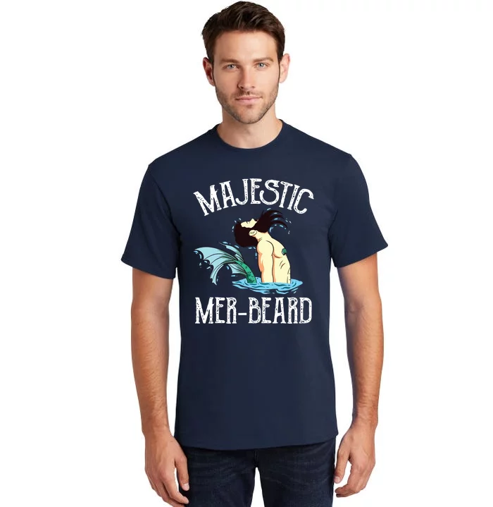 Majestic Merbeard Funny Merman Manly Merman Tall T-Shirt