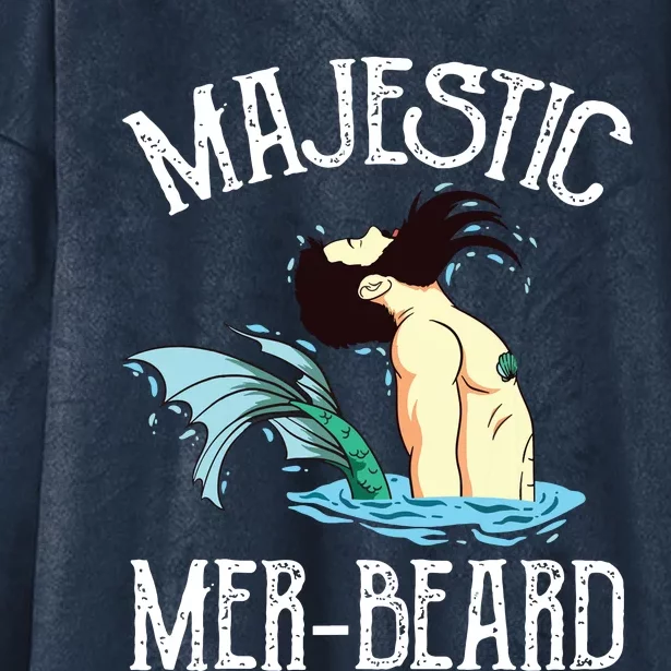 Majestic Merbeard Funny Merman Manly Merman Hooded Wearable Blanket