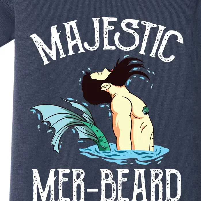 Majestic Merbeard Funny Merman Manly Merman Baby Bodysuit