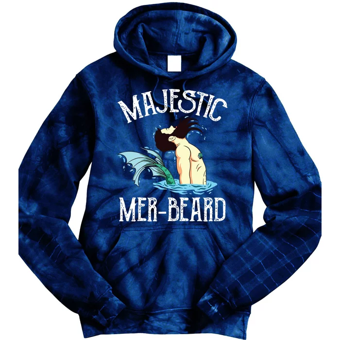 Majestic Merbeard Funny Merman Manly Merman Tie Dye Hoodie