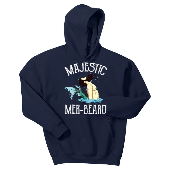 Majestic Merbeard Funny Merman Manly Merman Kids Hoodie