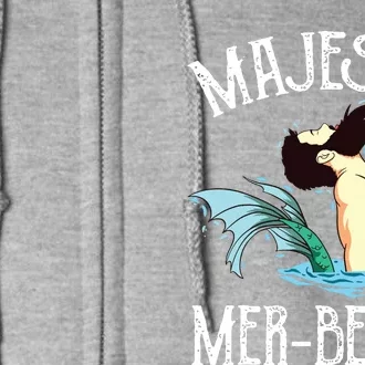 Majestic Merbeard Funny Merman Manly Merman Full Zip Hoodie