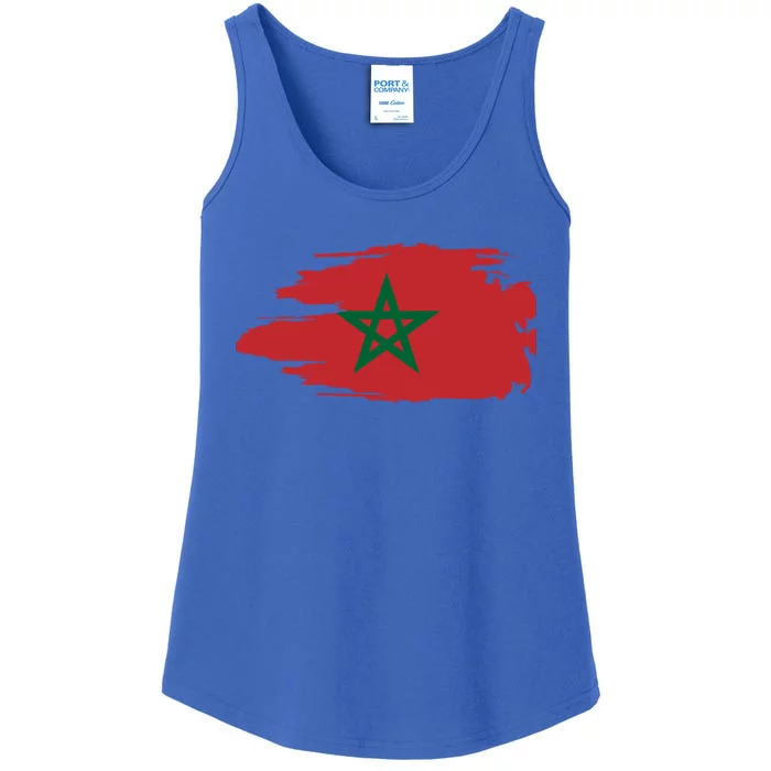 Morocco Moroccan Flag Soccer Football Lover Great Gift Ladies Essential Tank