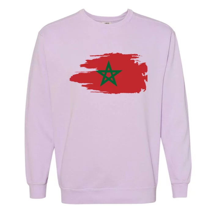 Morocco Moroccan Flag Soccer Football Lover Great Gift Garment-Dyed Sweatshirt