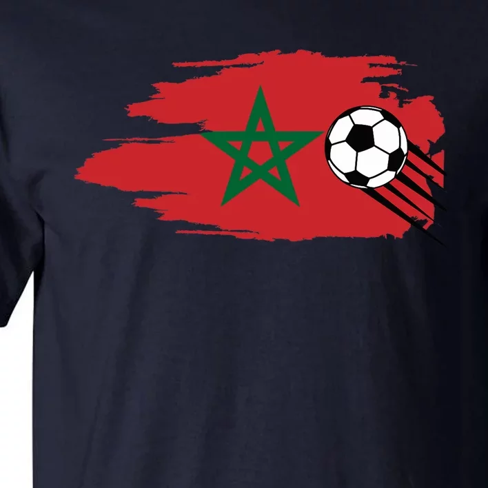 Morocco Moroccan Flag Soccer Football Lover Tall T-Shirt