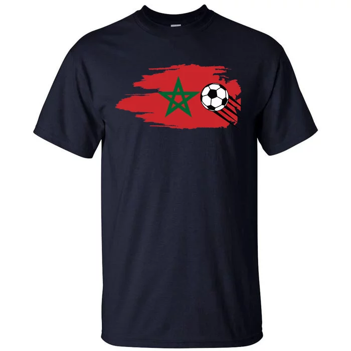 Morocco Moroccan Flag Soccer Football Lover Tall T-Shirt