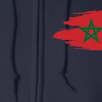 Morocco Moroccan Flag Soccer Football Lover Full Zip Hoodie