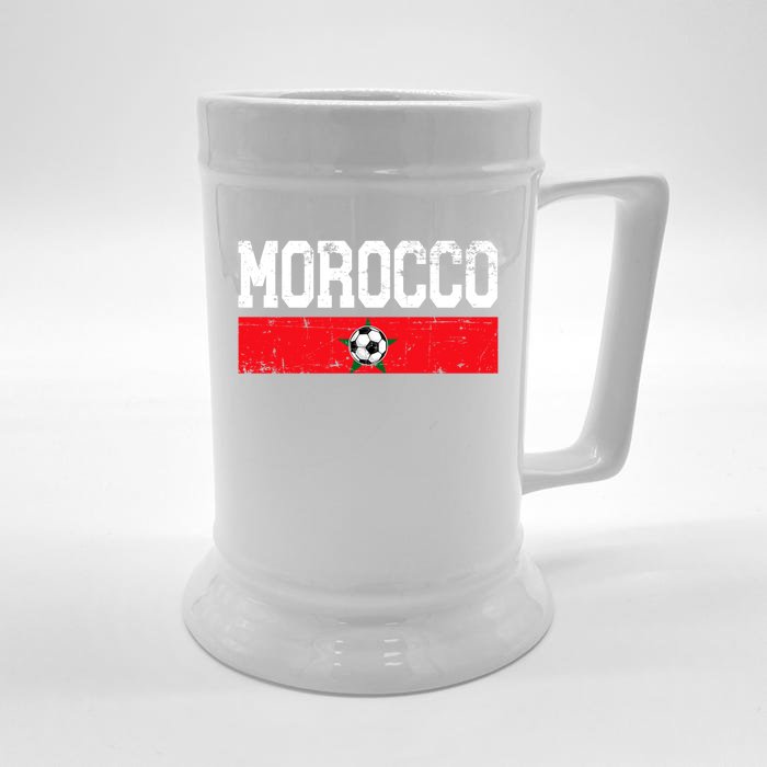 Morocco Moroccan Flag Soccer Jersey Football Lover Sport Great Gift Front & Back Beer Stein