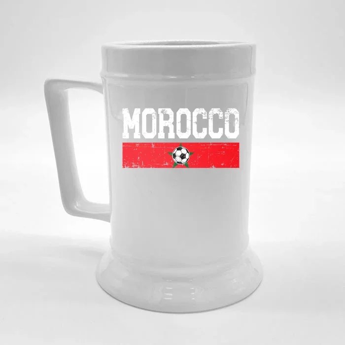 Morocco Moroccan Flag Soccer Jersey Football Lover Sport Great Gift Front & Back Beer Stein