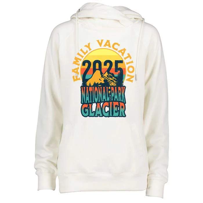 Montana Mountains Family Trip Glacier National Park 2025 Gift Womens Funnel Neck Pullover Hood