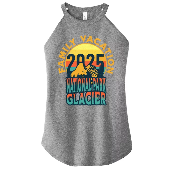 Montana Mountains Family Trip Glacier National Park 2025 Gift Women’s Perfect Tri Rocker Tank