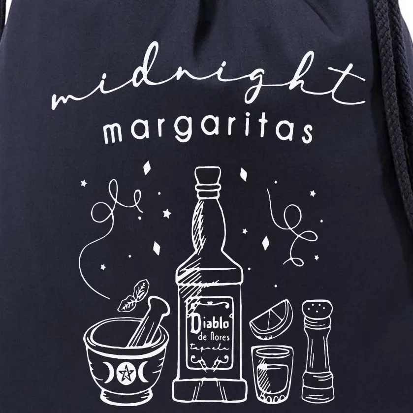 Midnight Margaritas Funny Halloween Witches Drawstring Bag