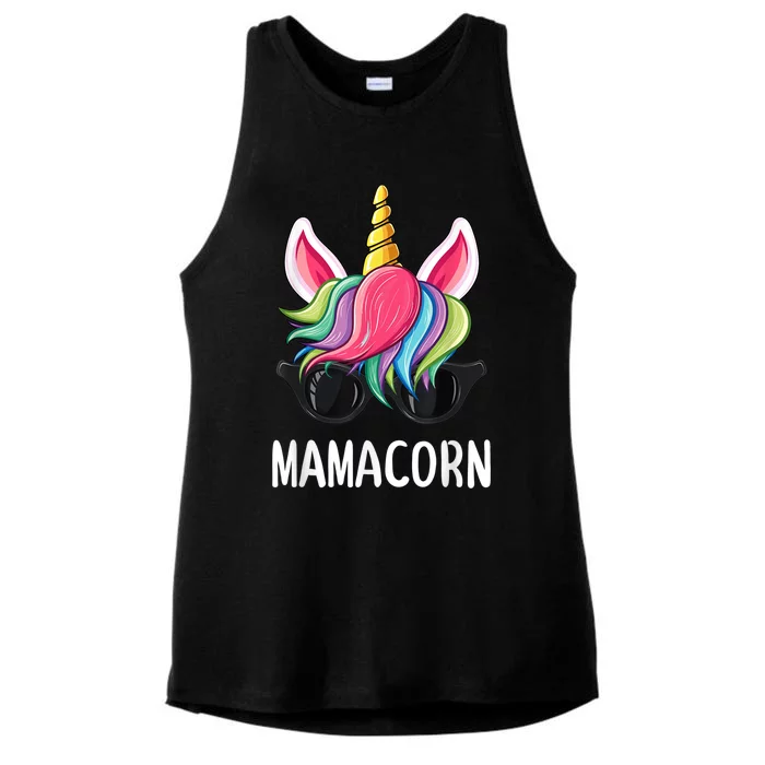 Mamacorn mom funny unicorn for Mothers day gifts Ladies Tri-Blend Wicking Tank