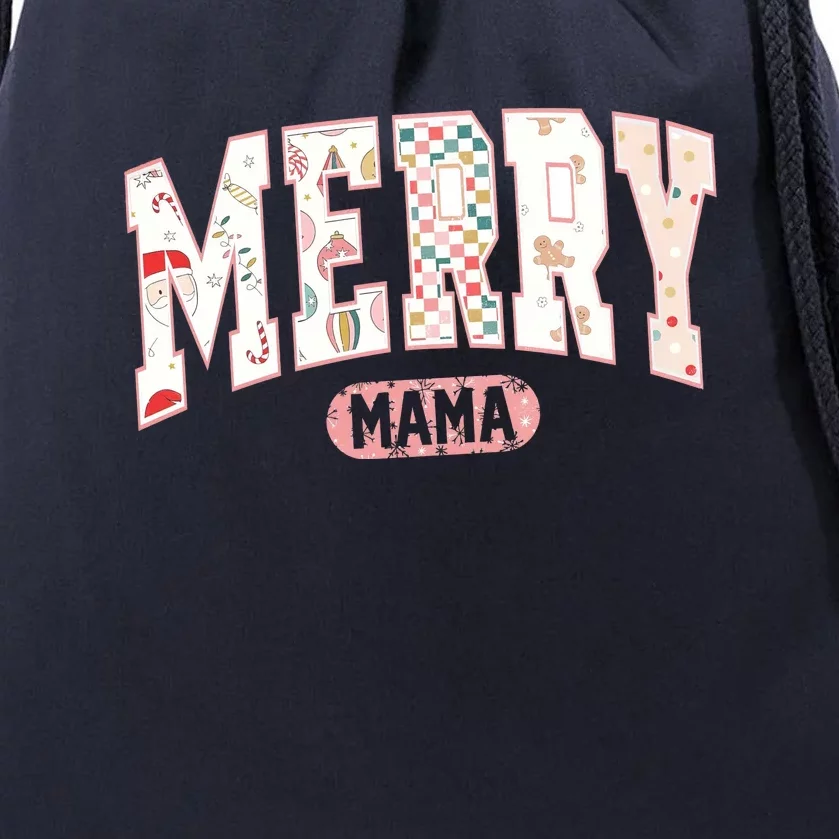 Merry Mama Funny Christmas Mama Claus Christmas Mama Drawstring Bag