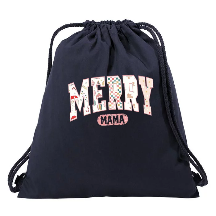 Merry Mama Funny Christmas Mama Claus Christmas Mama Drawstring Bag