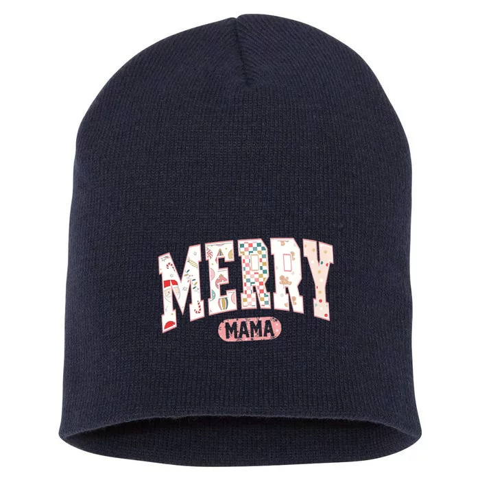 Merry Mama Funny Christmas Mama Claus Christmas Mama Short Acrylic Beanie