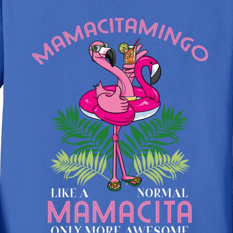 Mamacitamingo Mamacita Flamingo Lover Grandma Grandmother Gift Kids Long Sleeve Shirt