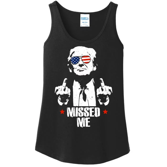 Missed Me Finger Trump 2024 Take America Back Pennsylvania Rally Ladies Essential Tank