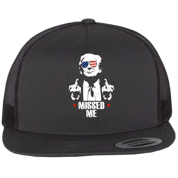 Missed Me Finger Trump 2024 Take America Back Pennsylvania Rally Flat Bill Trucker Hat