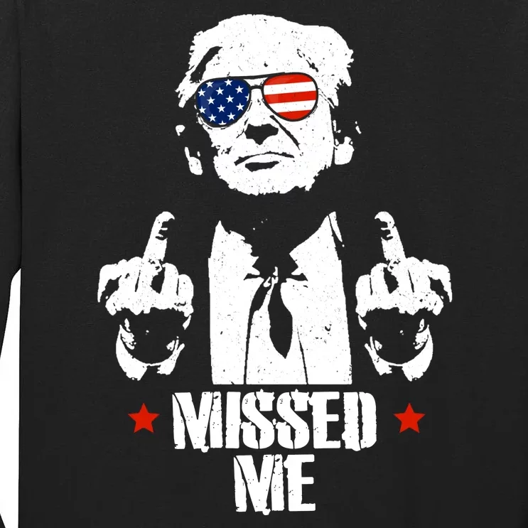 Missed Me Finger Trump 2024 Take America Back Pennsylvania Rally Tall Long Sleeve T-Shirt